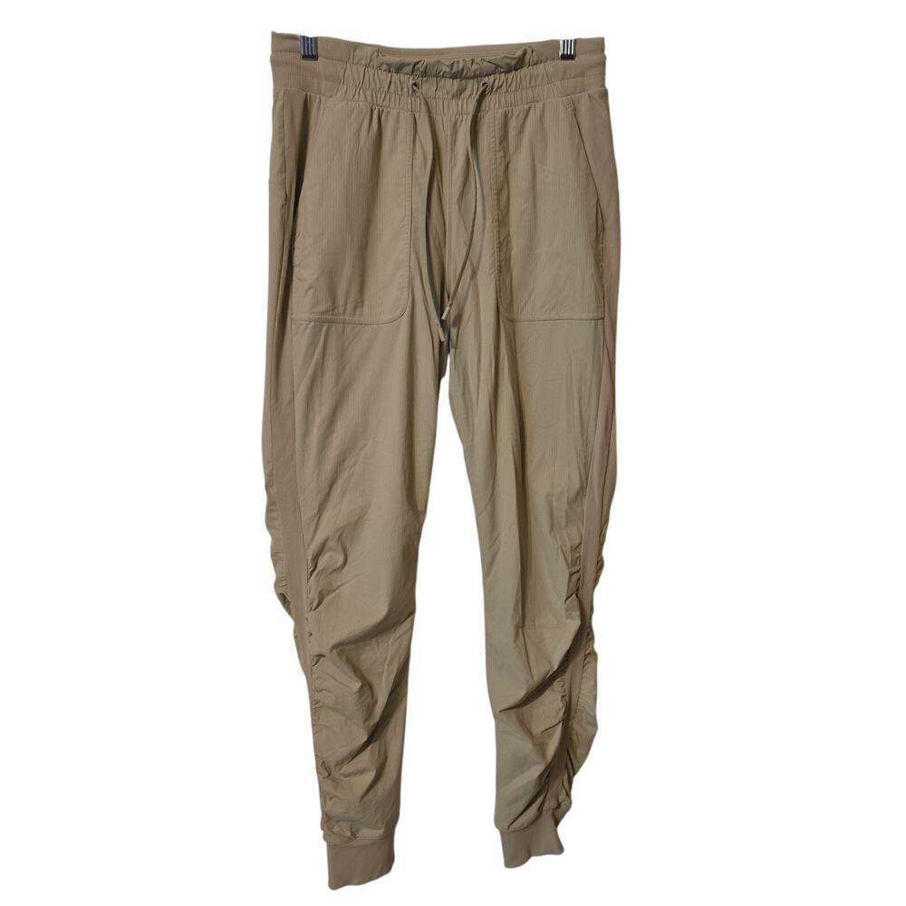 Lululemon Beyond the Studio Ruched Cargo Pants Beige Adjustable Joggers Size 6